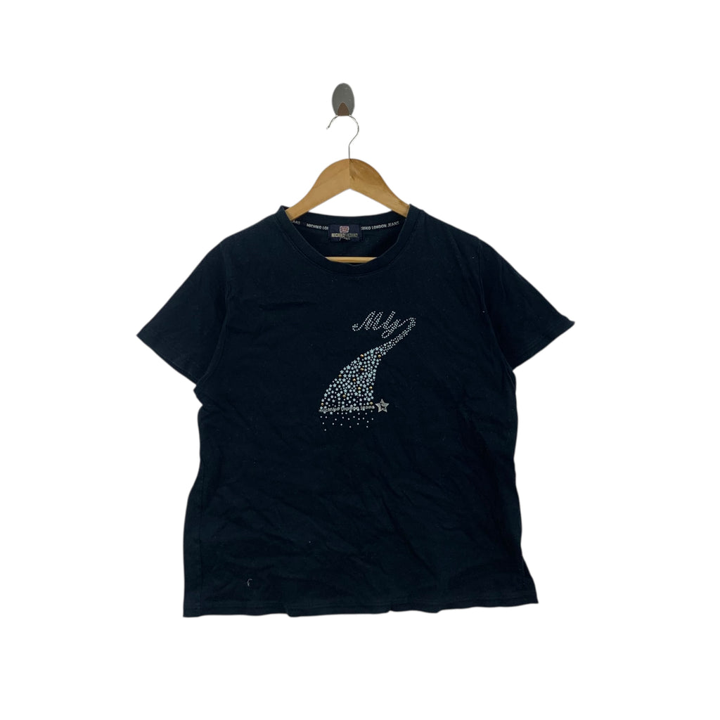 Vintage MICHIKO LONDON JEANS Bling Rhinestone Tee Shirt Top Collection