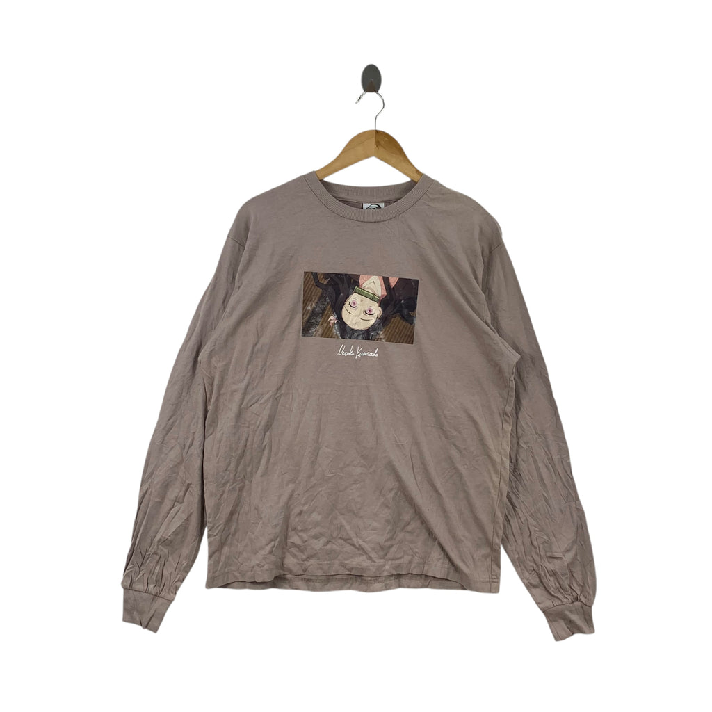 ANIME DEMON SLAYER Nezuko Kamado Distress Tee Shirt Top Long Sleeve