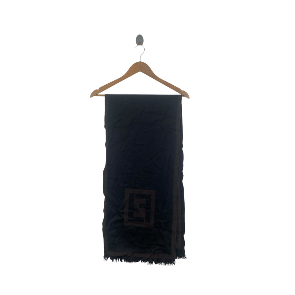 Vintage FENDI ZUCCA Made In Italy Muffler Scarf Shawl Fringes