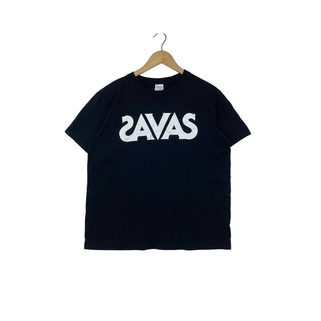 Vintage ZAVAS Logo Graphic T-Shirt Print Streetwear Casual Cotton Crewneck Single Sided Graphic