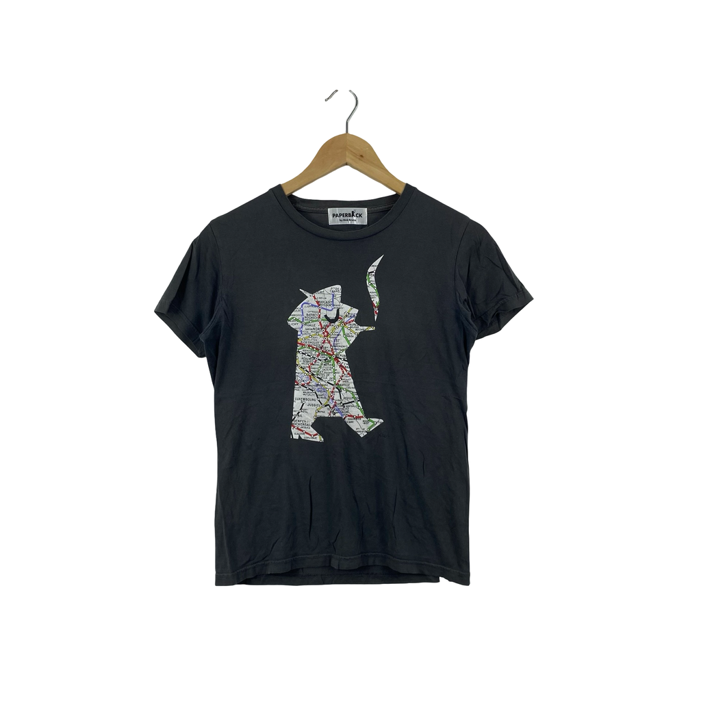 PAPERBRICK by Dick Bruna Graphic Map Print Tee Shirt Charcoal Short Sleeve Crewneck Casual Streetwear