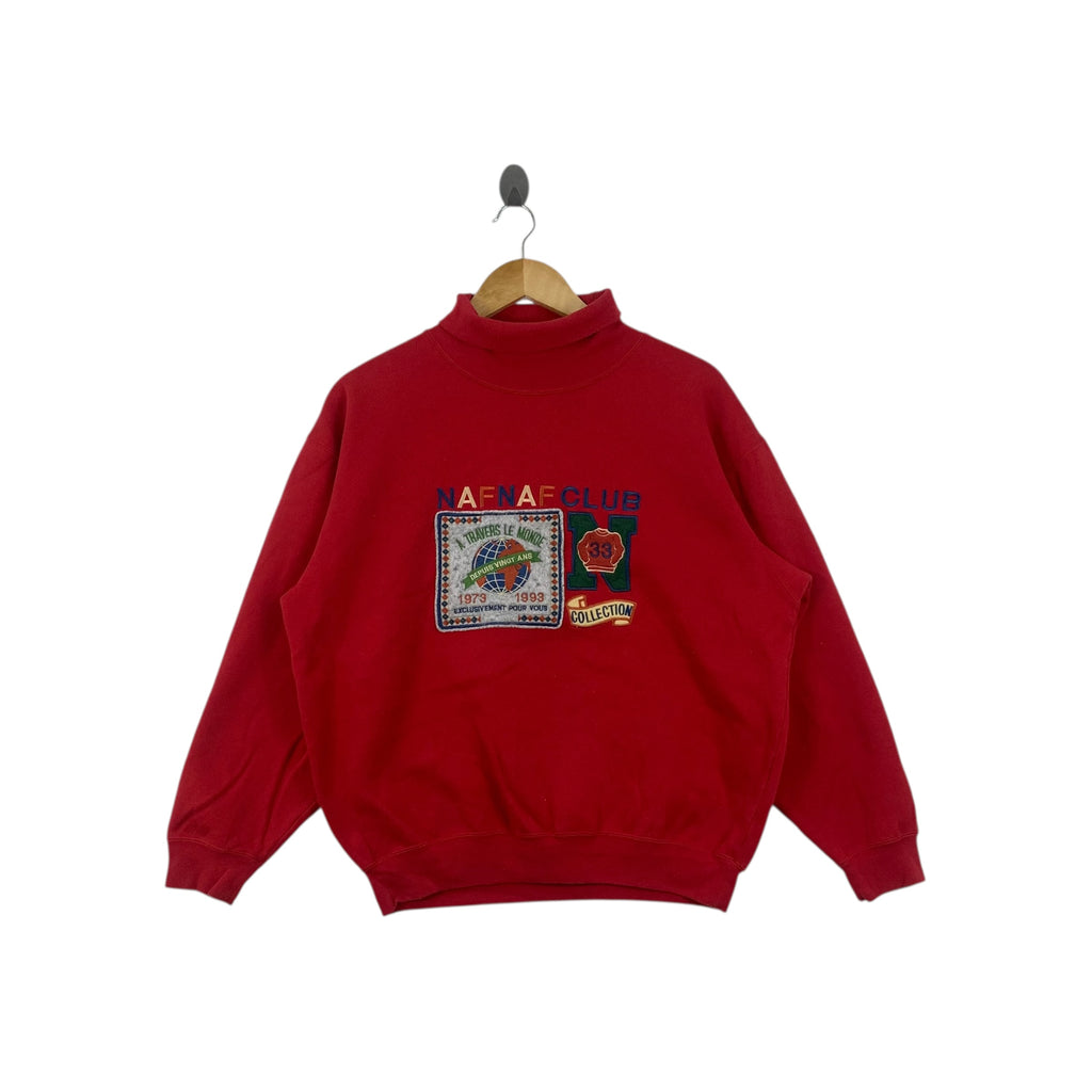 Vintage 1993 NAF NAF CLUB Embroidered Logo Sweatshirt Sweater Pullover Jumper 20th Anniversary