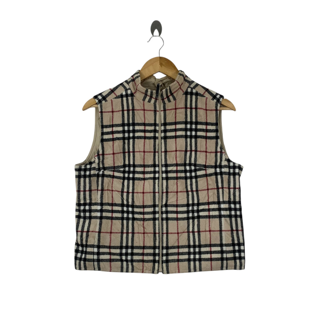BURBERRY LONDON Nova Checks Light Puffer Vest Jacket Windbreaker