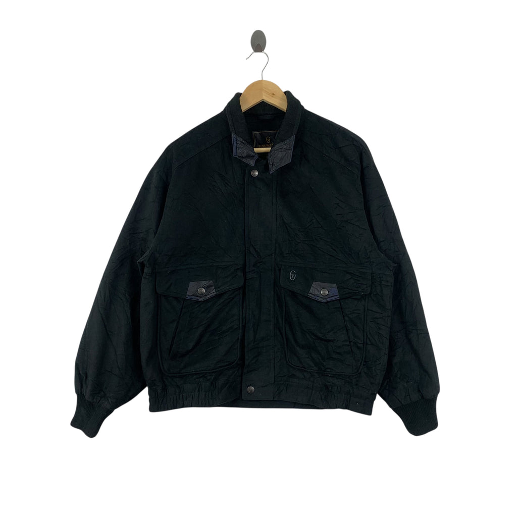 Vintage GIANNI VALENTINO ITALY Velvet Varsity Stadium Jacket Windbreaker Heavy Coat