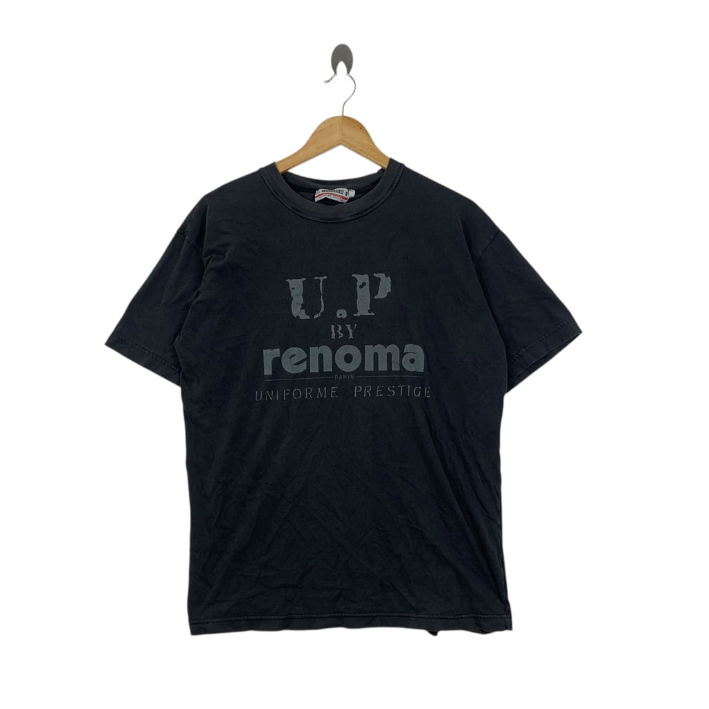 Vintage UP RENOMA JEANS Collection Uniforme Prestige  Tee Shirt Top Distress Design Logo