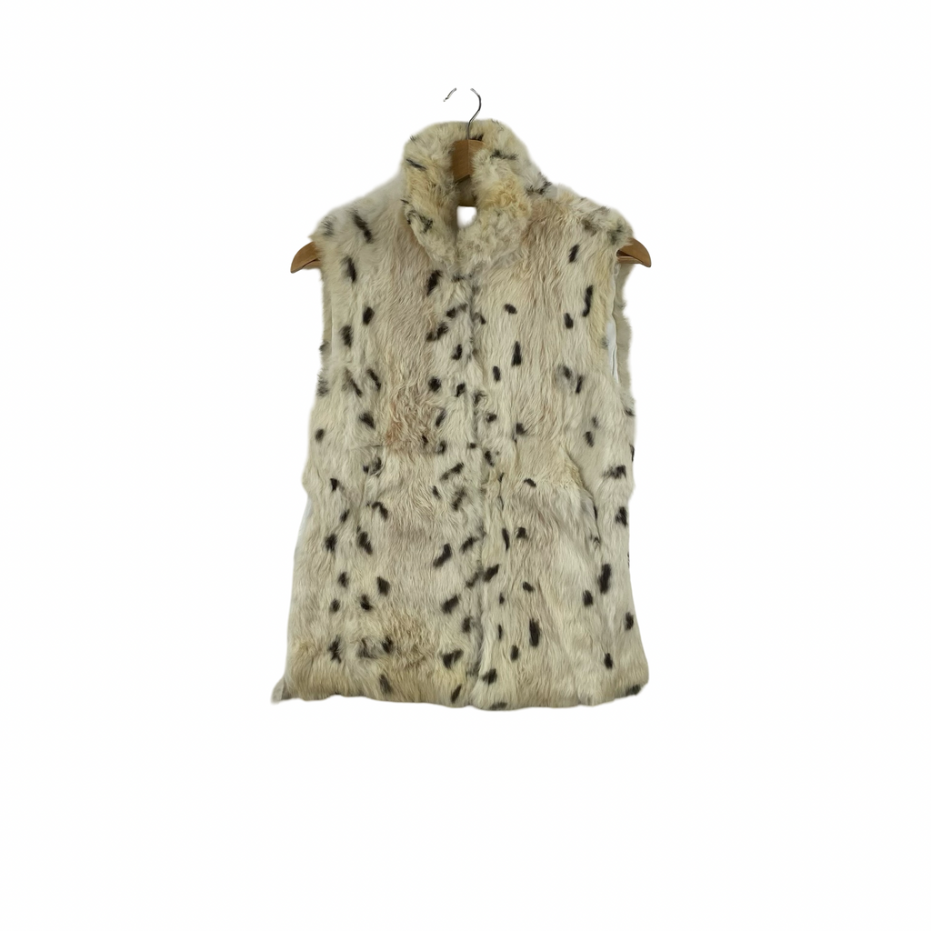 Vintage MAXMARA  WEEKEND LINE Faux Fur Animal Print Sleeveless Vest Jacket