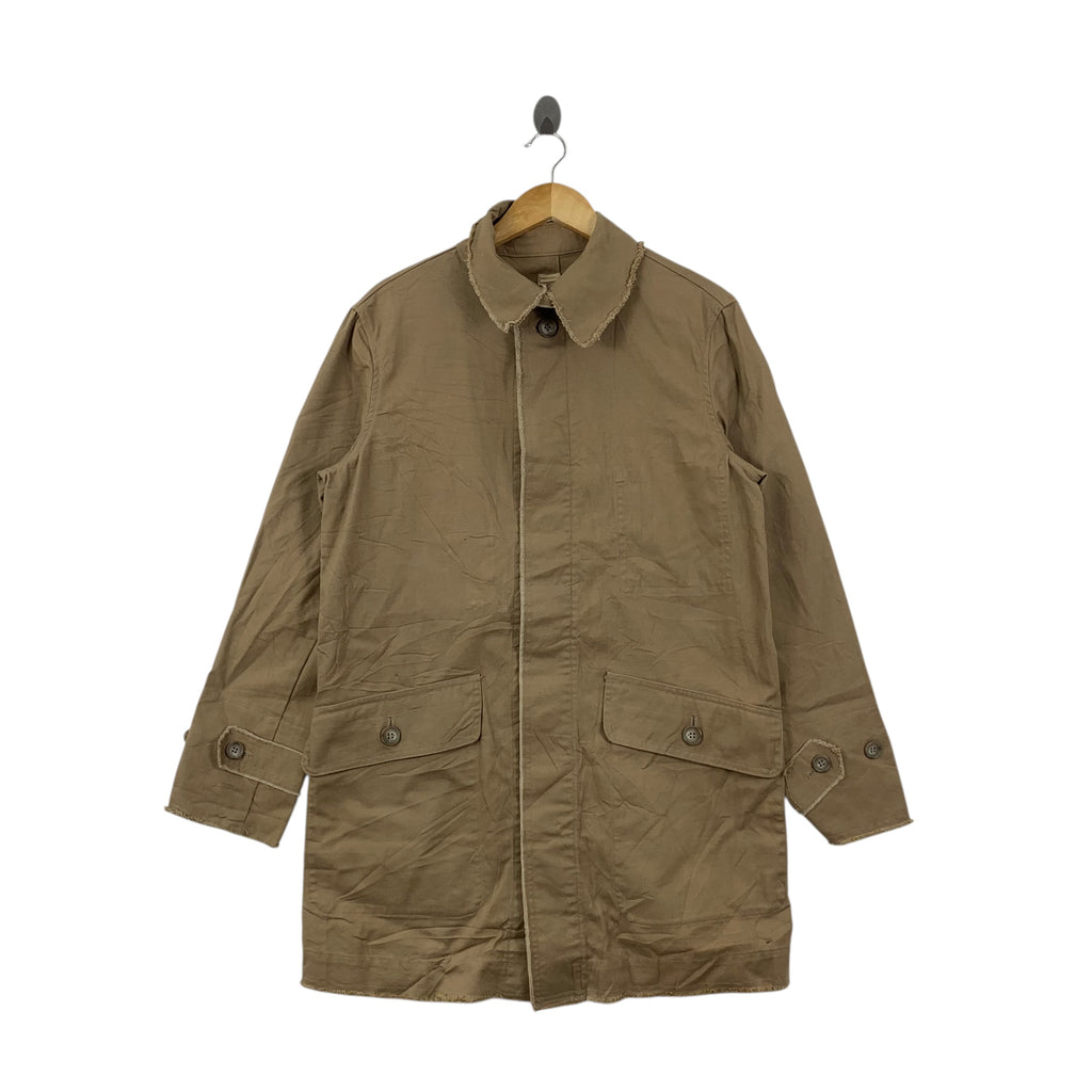 Vintage ALBE JAPAN DESIGNER Natural Dye Trench Coat Parka Jacket Windbreaker Outdoor