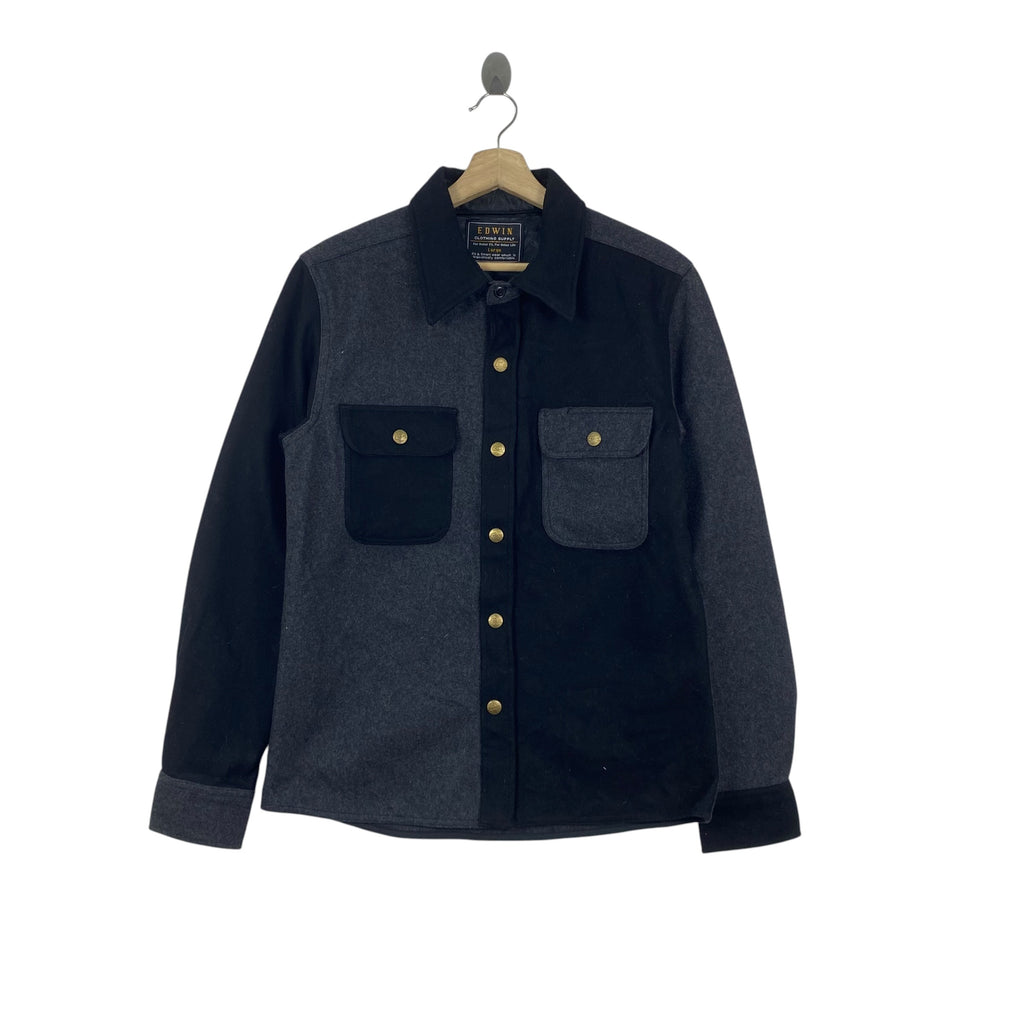Vintage EDWIN Clothing Supply Workwear Shirt Jacket Button Flap Pocket