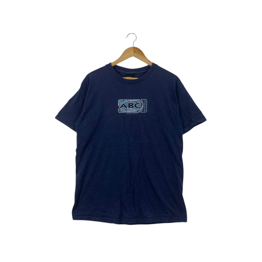 Vintage 90’ ABC USA HAWAII Sportswear Box Logo Tee Shirt Top Surf Beach