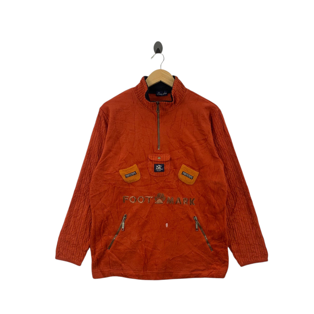 Vintage LAURABIS FOOTSTEPS Embossed Logo Fleece Jacket Outdoor Windbreaker