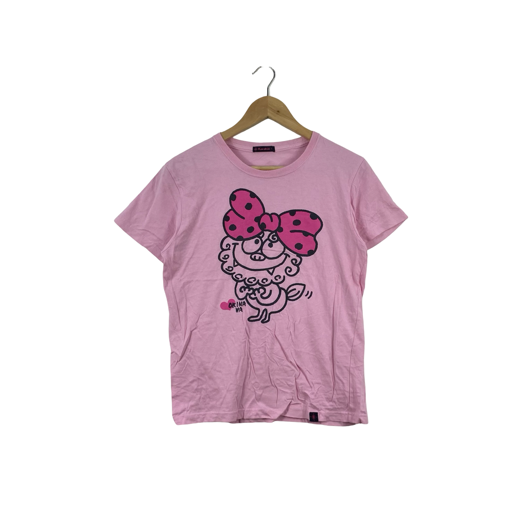 Vintage KARAHAI Graphic Character Tee Shirt Cute Kawaii Japanese Streetwear Casual Short Sleeve Top