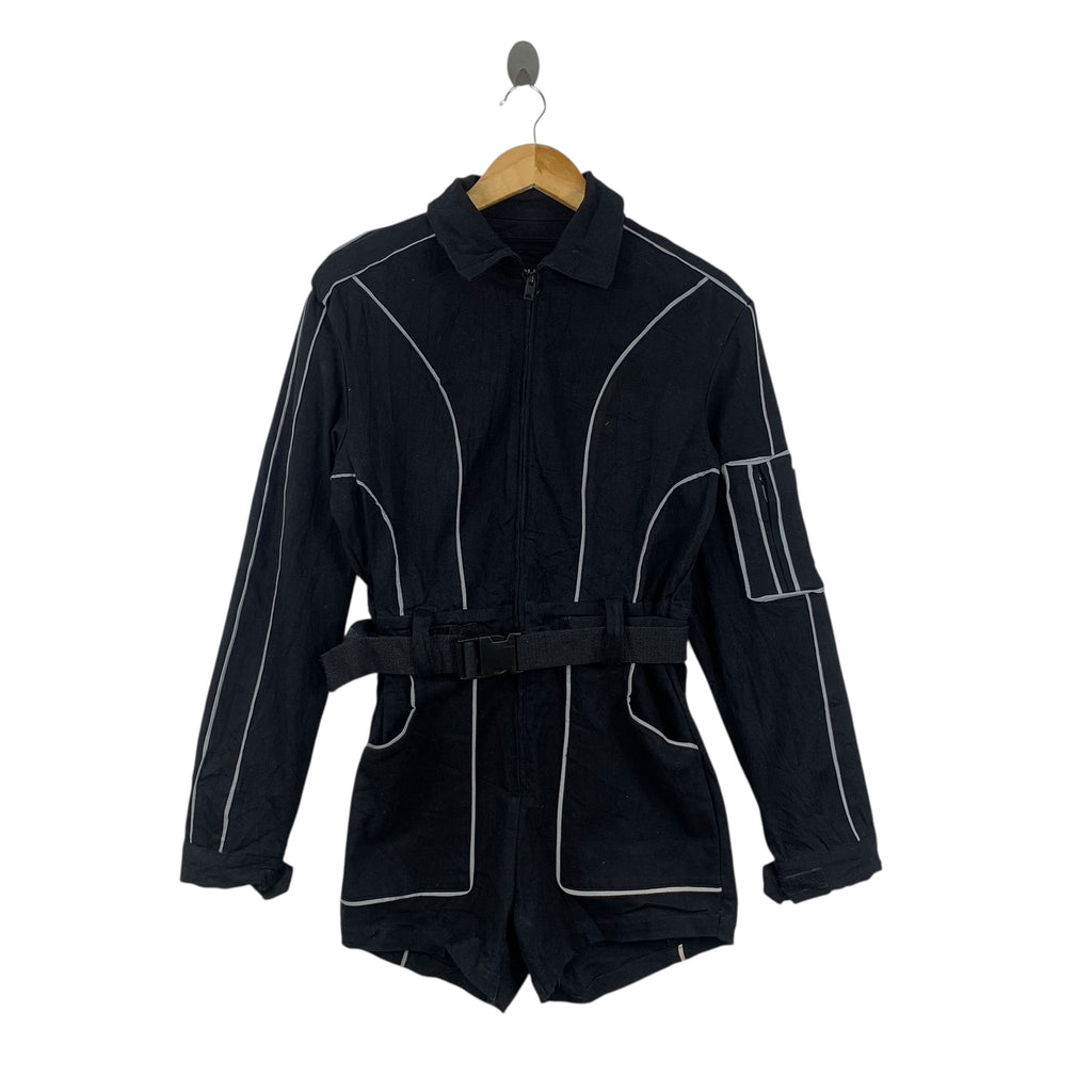 I AM GIA Trexler Romper In Black Reflective Jacket Playsuit Outdoor Windbreaker Romper