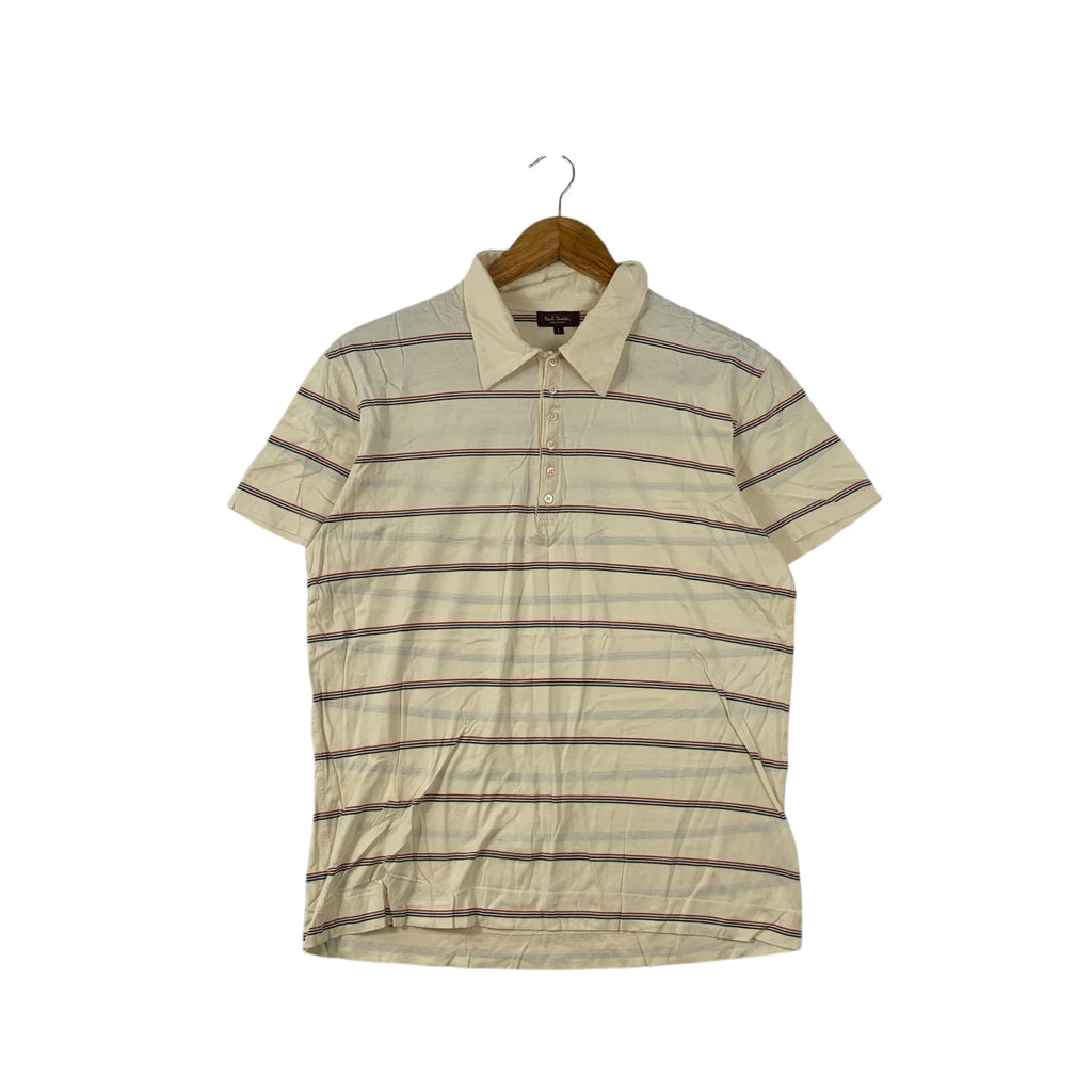 Vintage PAUL SMITH COLLECTION Striped Polo Tee Shirt Top London Collar
