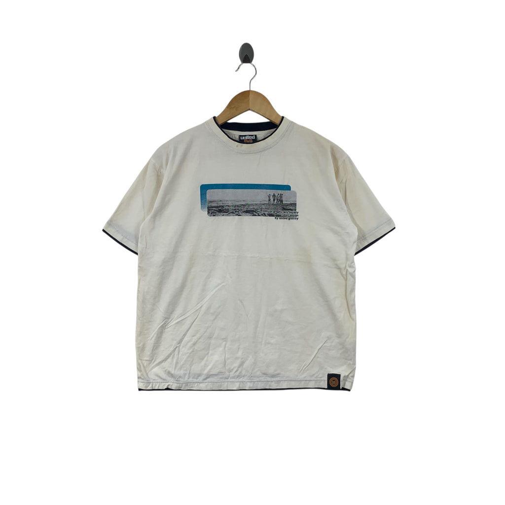 Vintage Y2K UNITED GRAVITY Graphic Arts Society Tee Shirt Top Design Studio