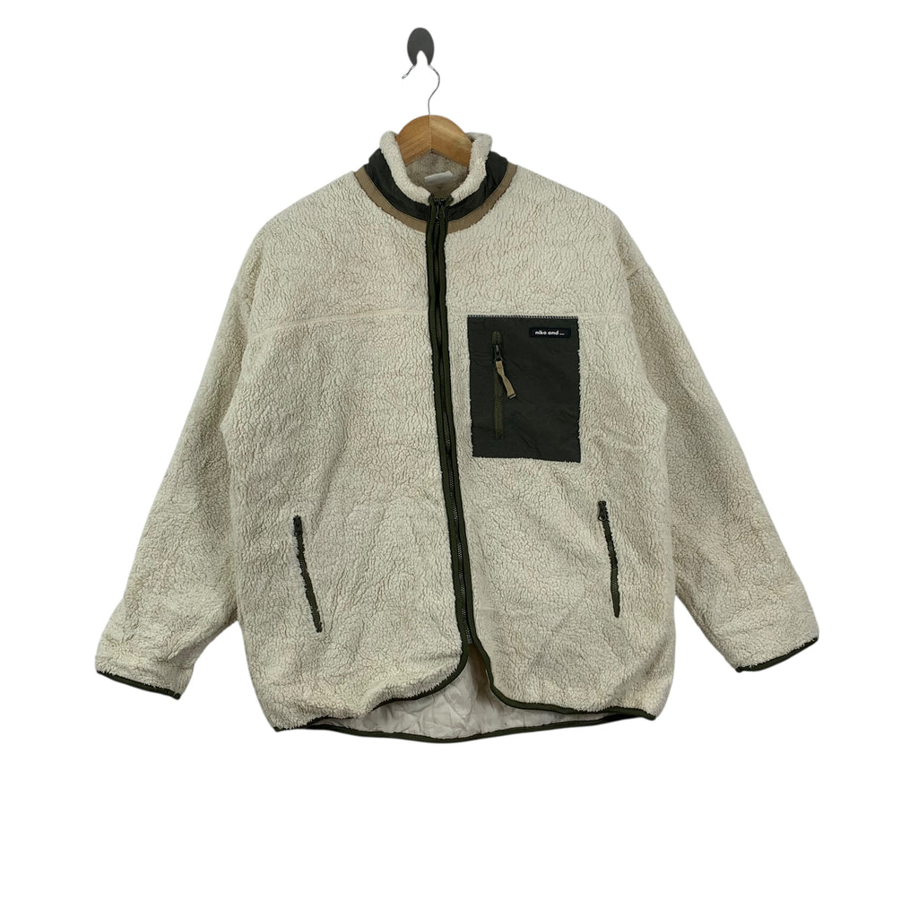 NIKO AND … Retro X Pocket Outdoor Sherpa Fleece Jacket Deep Pile Windbreaker