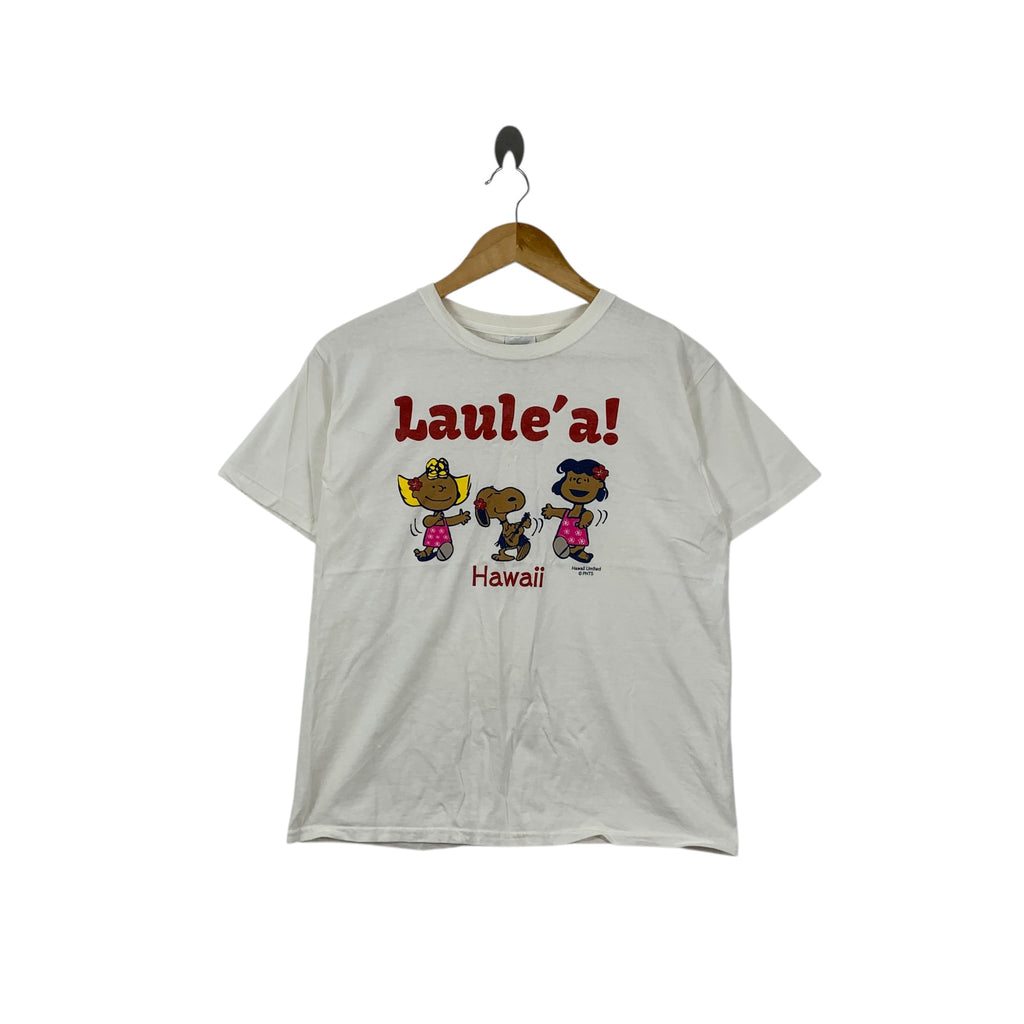 Vintage PEANUTS x HAWAII LIMITED Laule’al Dance Tee Shirt Top Cartoon Comic Strip