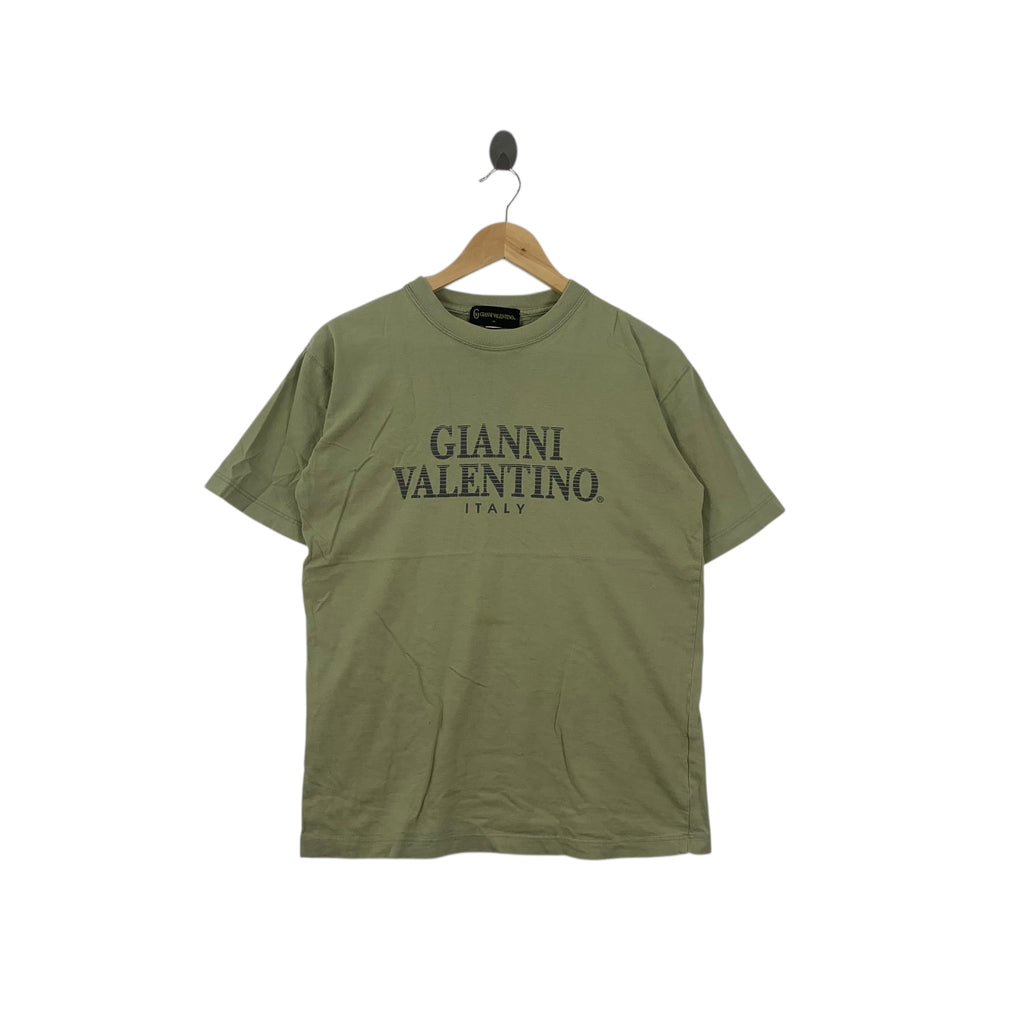 Vintage GIANNI VALENTINO ITALY Box Logo Tee Shirt Top Spell Out