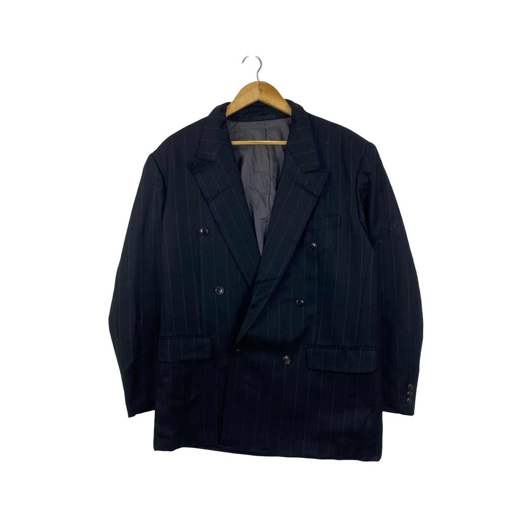 Vintage KANSAI MAN Japan Pinstripe Blazer Jacket Tailored Suit Coat Designer Formalwear Classic Japanese Fashion