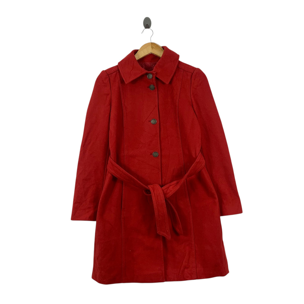 MAX MARA Max & Co Collection Made In Romania Red Trench Coat Jacket Parka Belt Overcoat