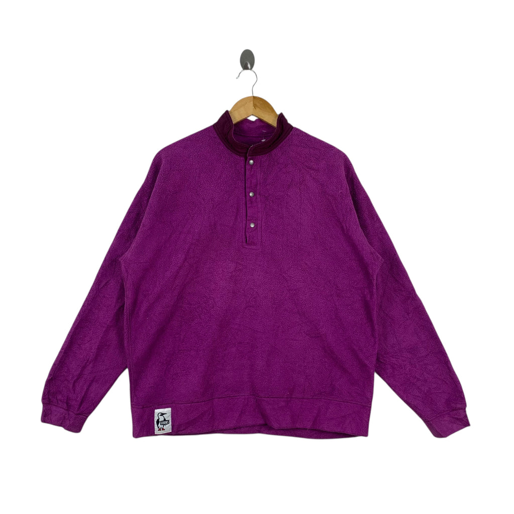 Vintage CHUMPS OUTDOOR Snap Button Fleece Jacket Purple Sherpa Windbreaker