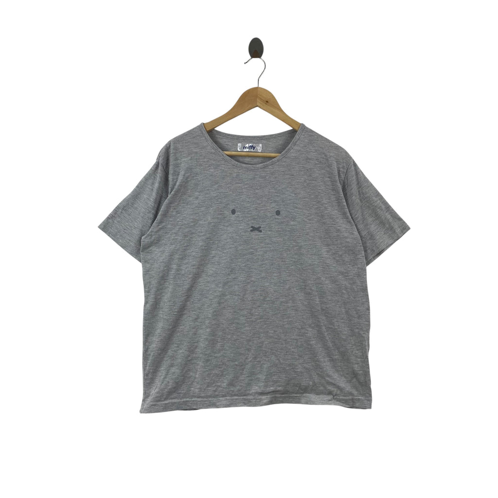 Vintage MIFFY MINIMAL FACE Graphic Tee Shirt Short Sleeve Cute Kawaii Japan Casual