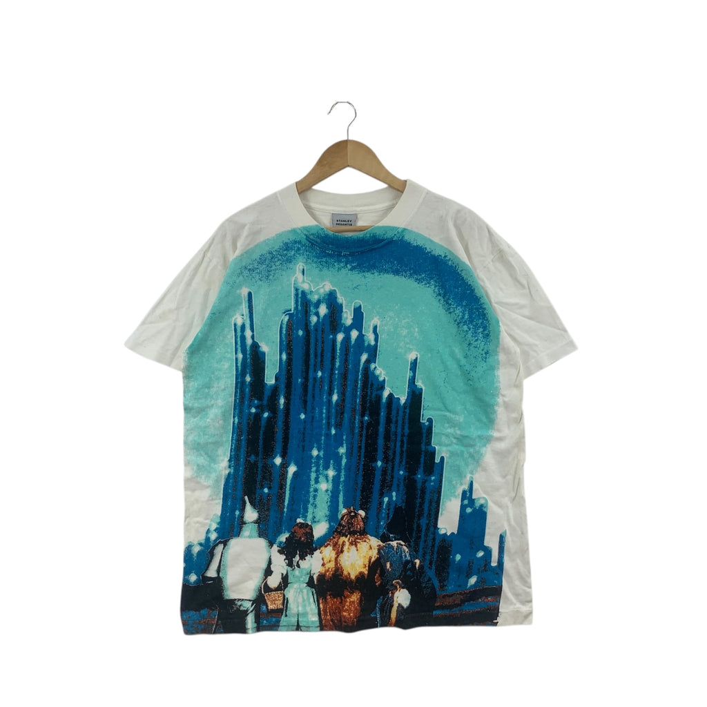 Vintage 1992 STANLEY DESANTIS WIZARD OZ Hand Print Tee Shirt AOP Movie Film