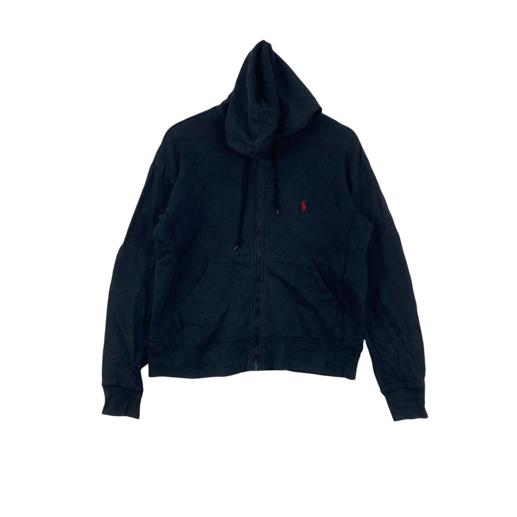 Vintage RALPH LAURE POLO Sport Zip Up Hoodie Sweatshirt Pony Logo Drawstring Hood Y2K Streetwear