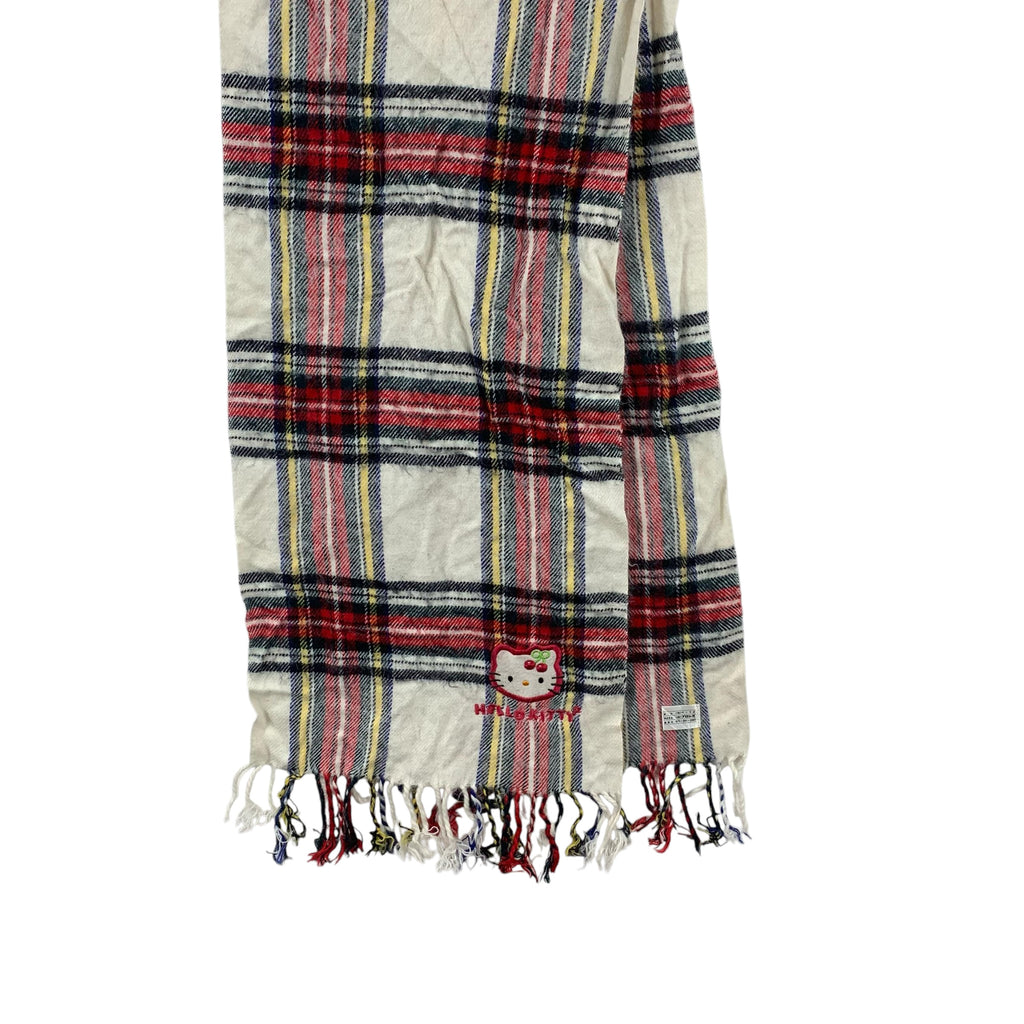 HELLO KITTY CARTOON Sanrio Plaids Checks Muffler Scarf Shawl Fringes