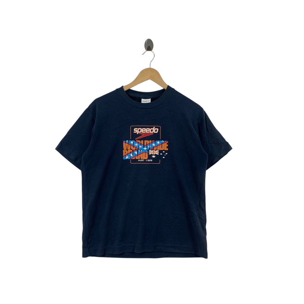Vintage SPEEDO x JASPO Worldwide Collection Flag Tee Shirt Top Swimsuits