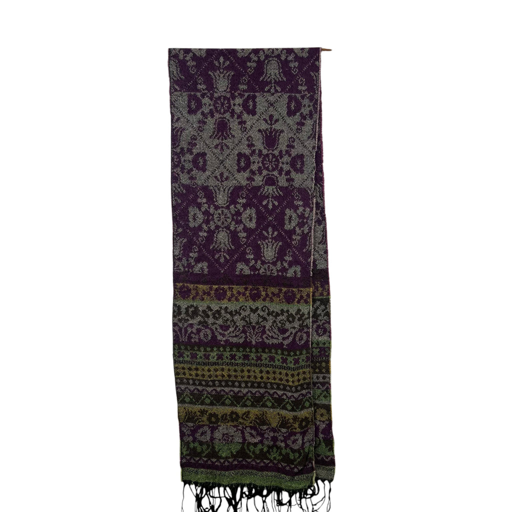 Vintage TITICACA NAVAJO NATIVE Aztec Muffler Scarf Shawl Fringes
