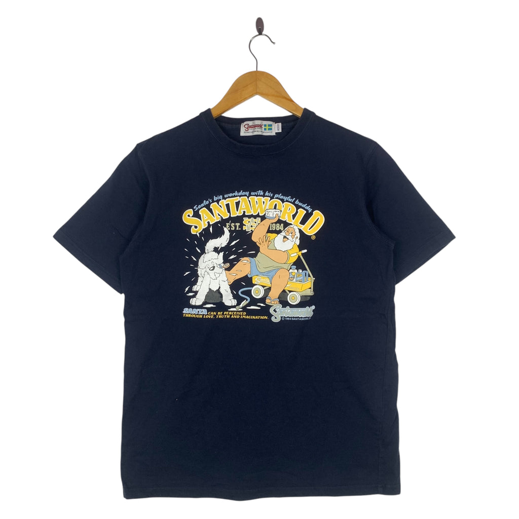 Vintage 1984 SANTA WORLD GYPSY Dog Shower Tee Shirt Top Cartoon Illustration Short Sleeve