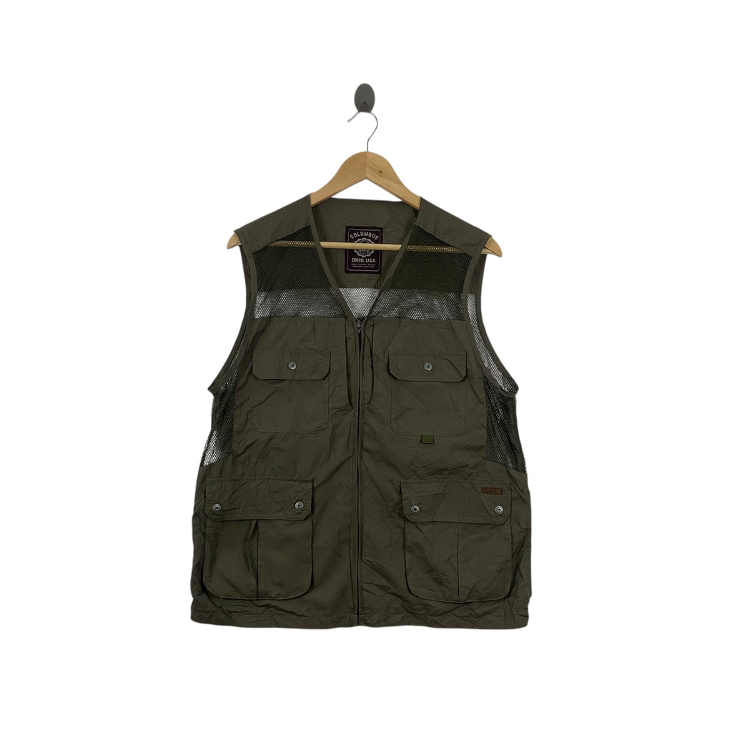 Vintage GOLDEN BEAR USA Columbus Ohio Collection Hunting Vest Jacket Windbreaker Outdoor