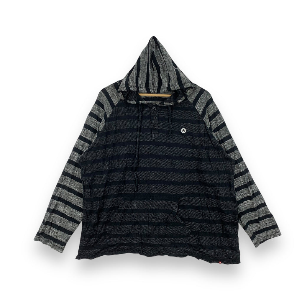 Vintage AIRWALK SKATEBOARD Striped Baja Oversized Hoodie Pullover Skate Surf Style
