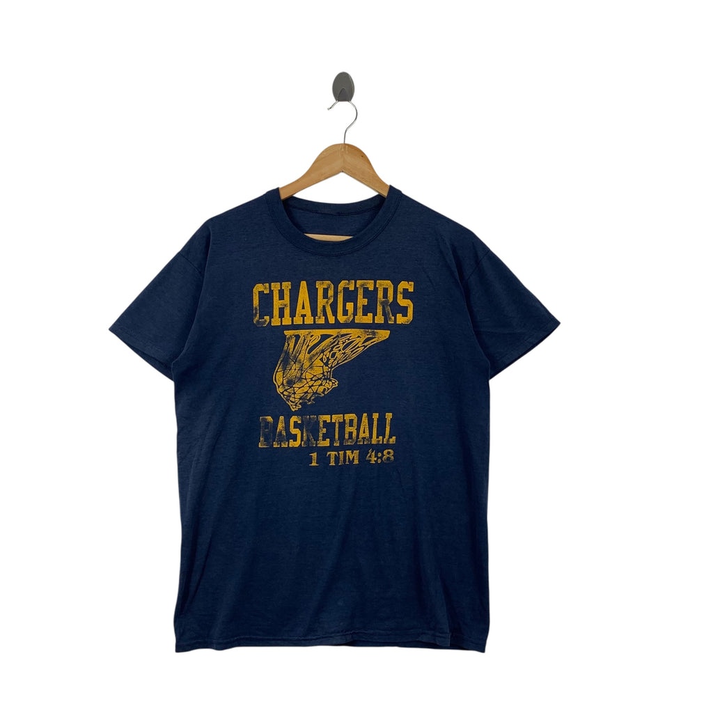 Vintage CHARGERS BASKETBALL ELCA Tee Shirt Top Basketball League