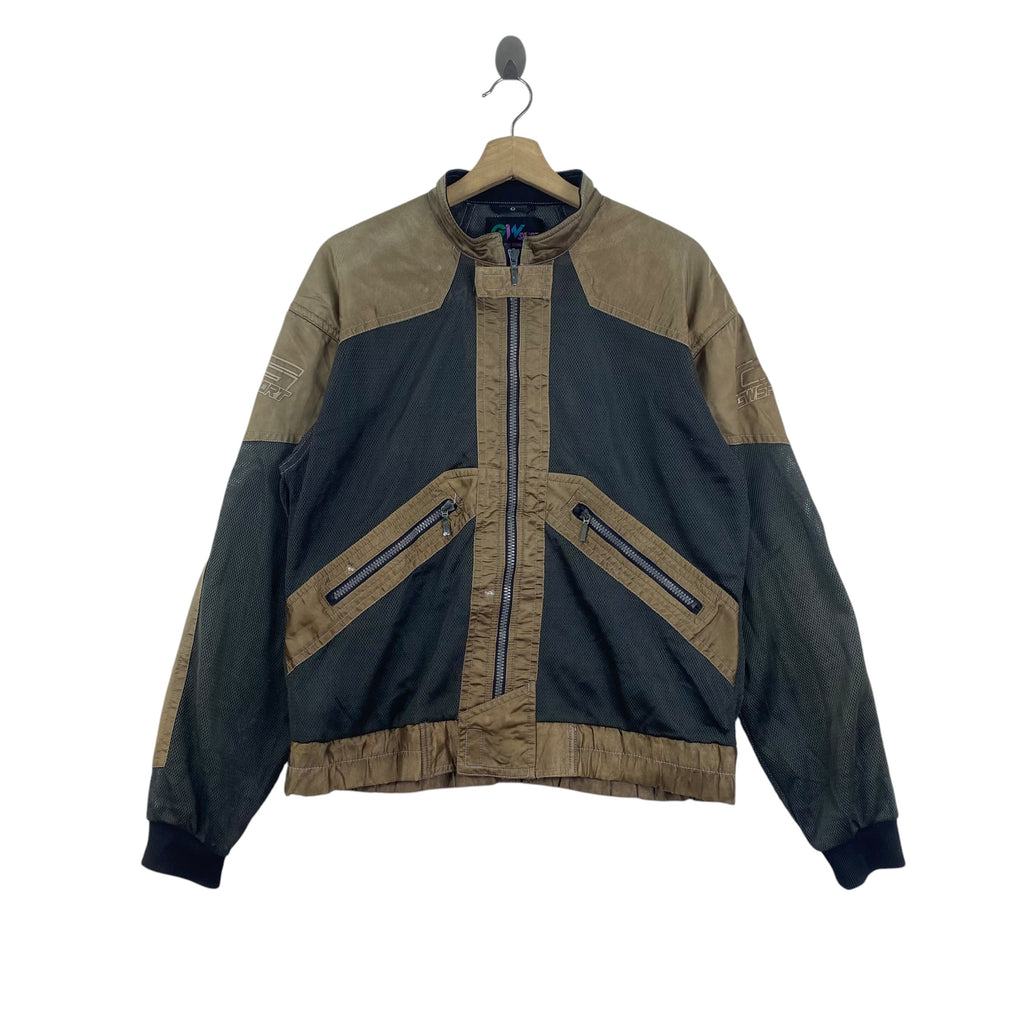 Vintage Y2K GM Sport Motorcycle Racing Jacket Mesh Zip Up Biker Retro Streetwear Utility Jacket