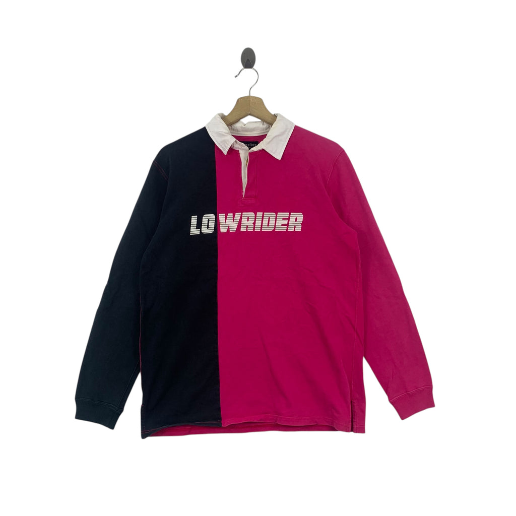 Vintage LOWRIDER LONDON Design Studio Polo Rugby Tee Shirt Top Long Sleeve