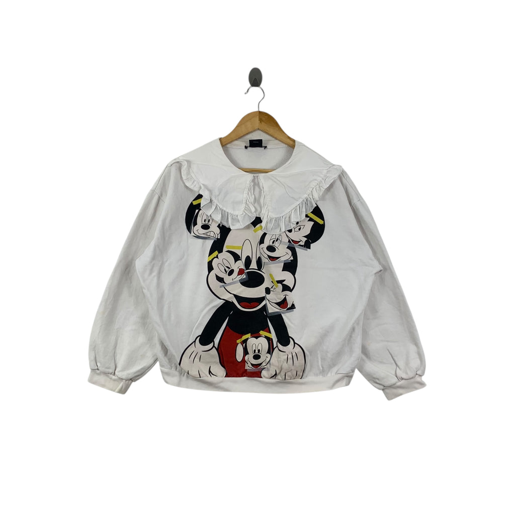 ZARA x DISNEY Collection Mickey Mouse Ruffle Sweatshirt Sweater Pullover Jumper