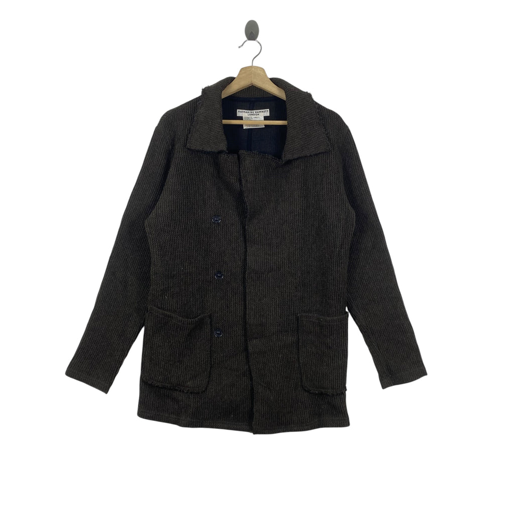Vintage KATHARINE HAMNETT LONDON Textured Button Up Jacket Coat Minimalist Designer Casual