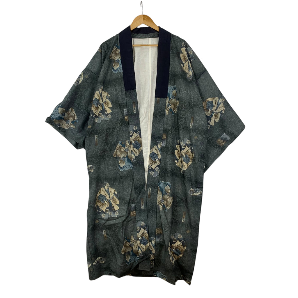 Vintage 70s KIMONO JAPAN GEISHA Samurai AOP Sukajan Coat Jacket Traditional Temple