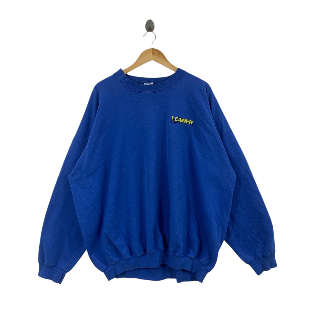 Vintage Y2K GILDAN LEADER EXPRESS Promo Blue Sweatshirt Sweater Pullover Jumper