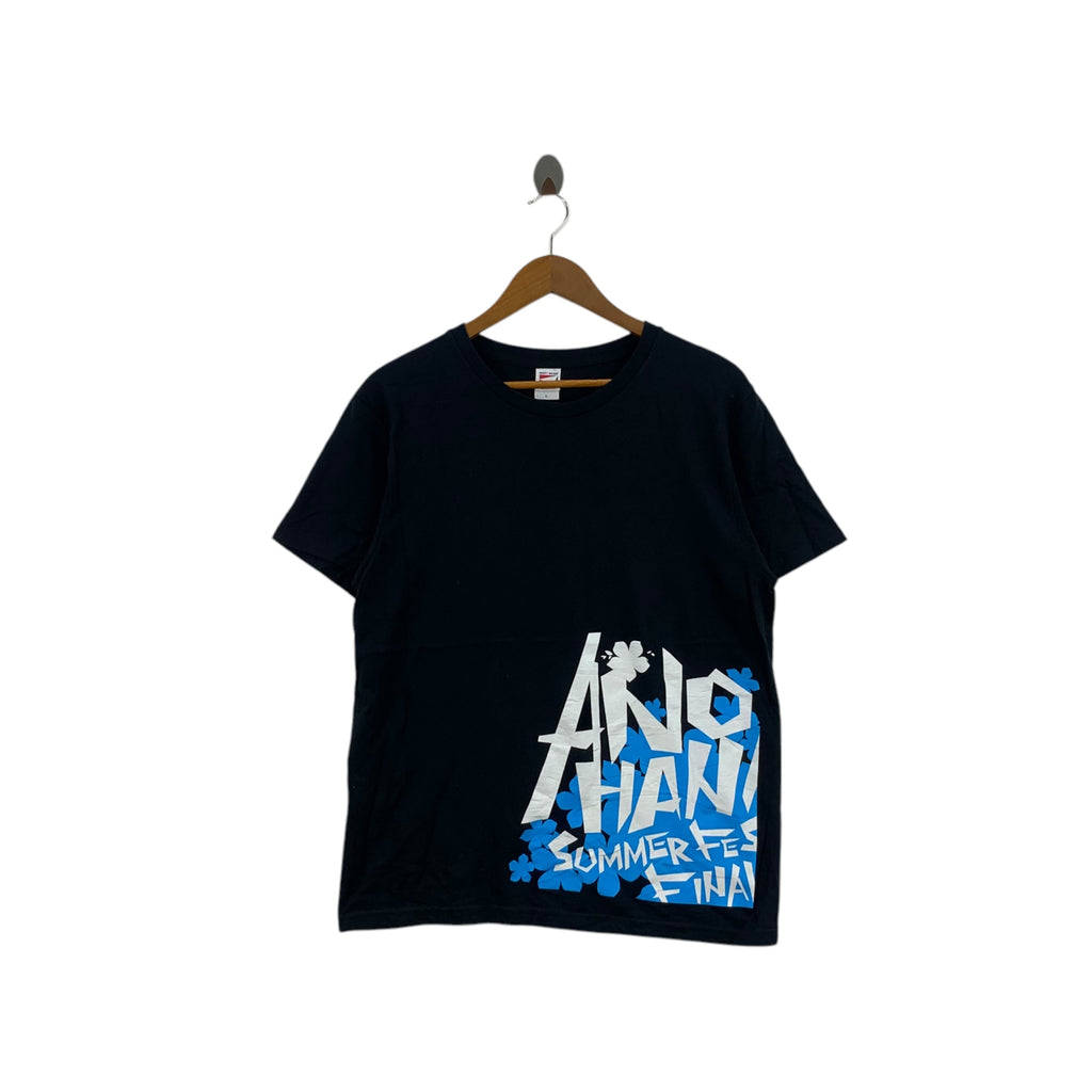 ANOHANA Summer Festival Final Anime Manga Tee Shirt Black Short Sleeve
