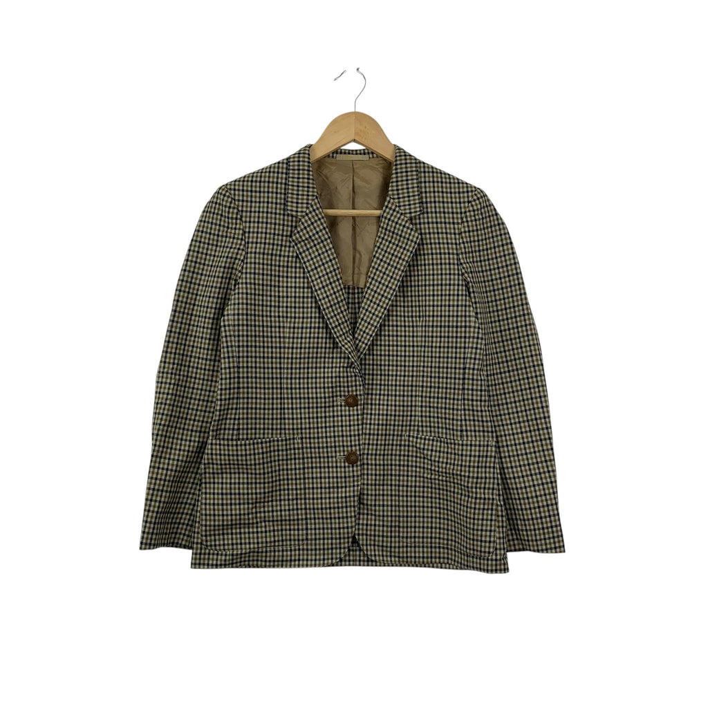 Vintage AQUASCUTUM LONDON Nova Checks Pattern Blazer Jacket Coat Design Studio