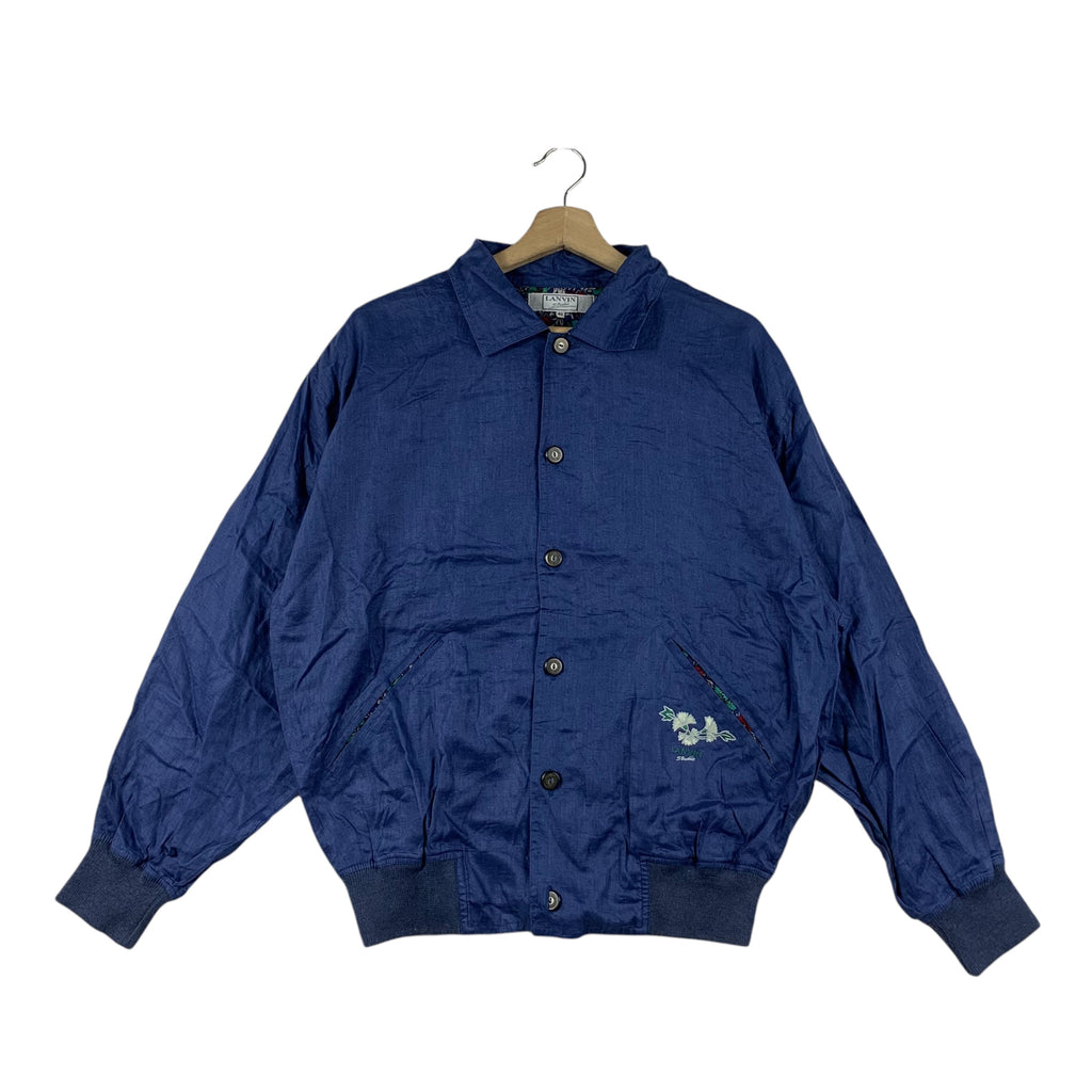 Vintage 90’ LANVIN PARIS STUDIO Collection Floral Button Jacket Coat Embroidered Logo
