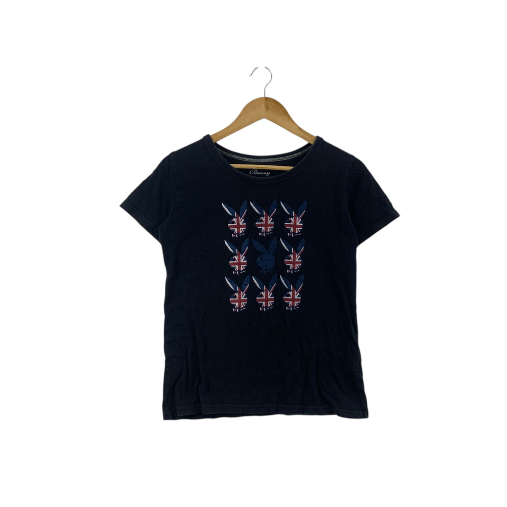 PLAYBOY BUNNY UK Store Collection National Flag Tee Shirt Top Monogram