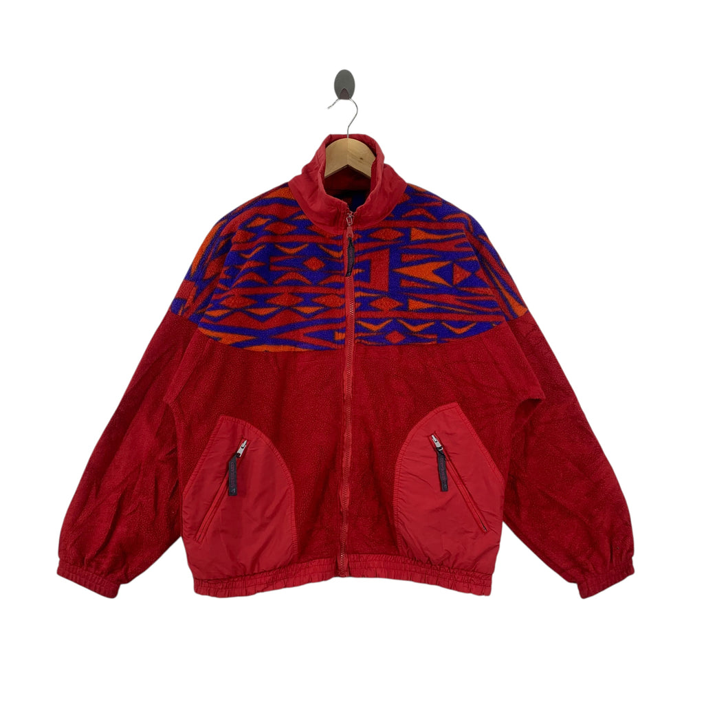 Vintage ASTROLABIO ABSTRACT AZTEC Navajo Fleece Jacket Windbreaker Native Motive
