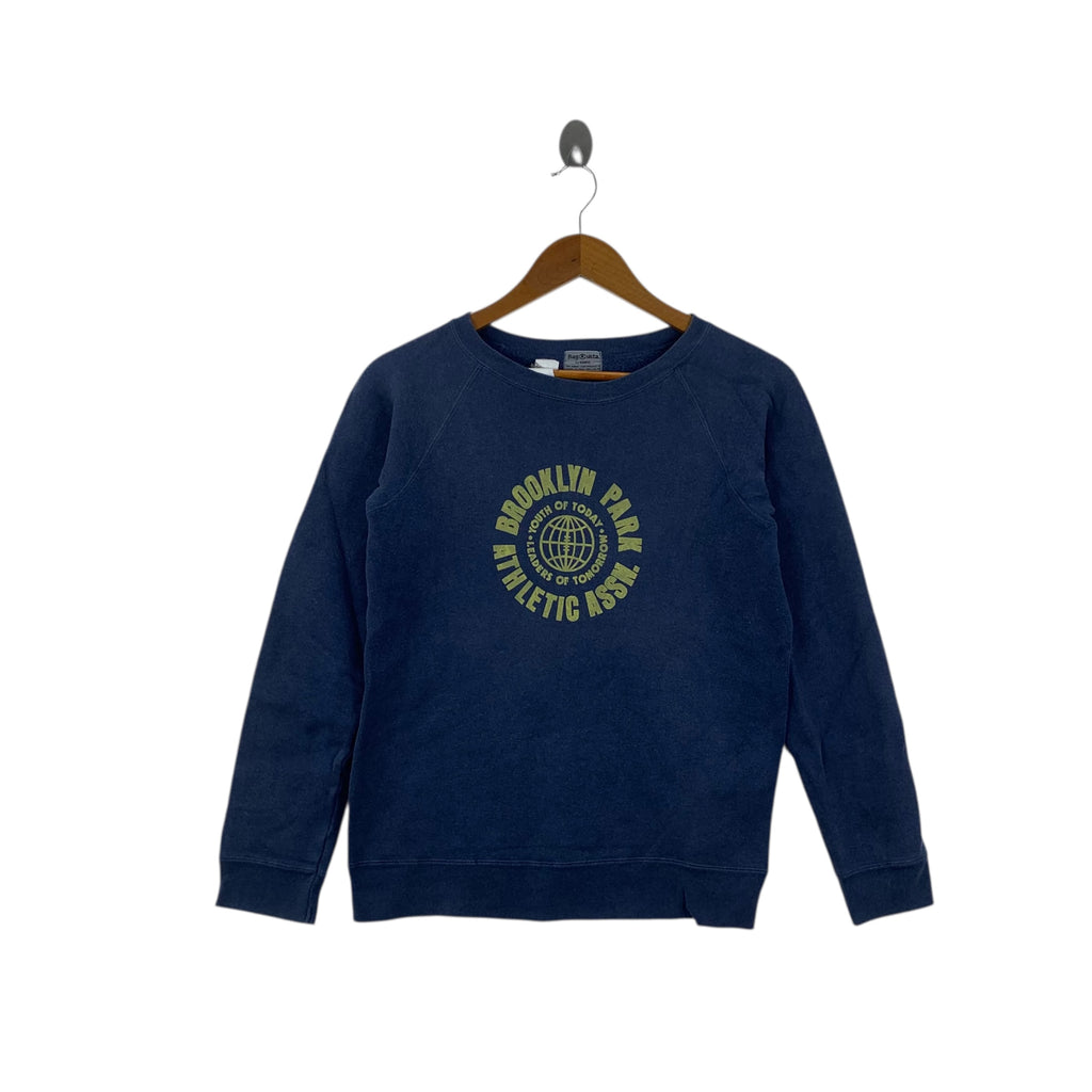 Vintage BARNS OUTFITTERS Rag Sista Brooklyn Park Indigo Sweatshirt Sweater Pullover Jumper
