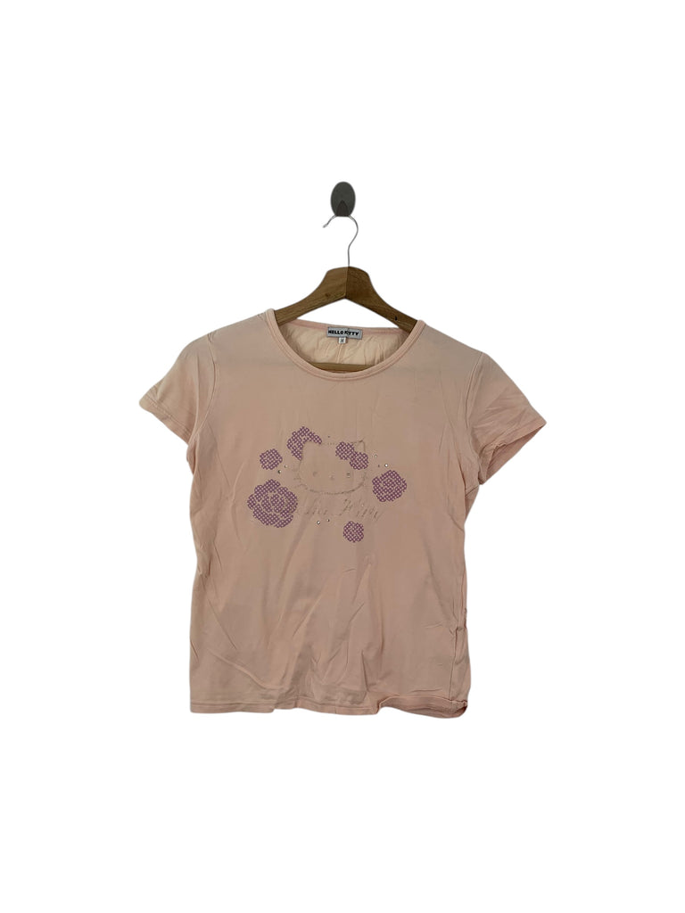 Vintage HELLO KITTY JAPAN Sanrio Cartoon Floral Tee Shirt Top Animation Character