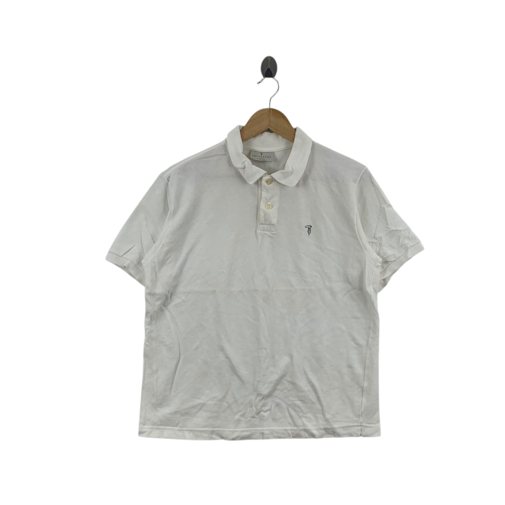 Vintage TRUSSARDI ITALY Embroidered Logo Polo Tee Shirt Top Collection