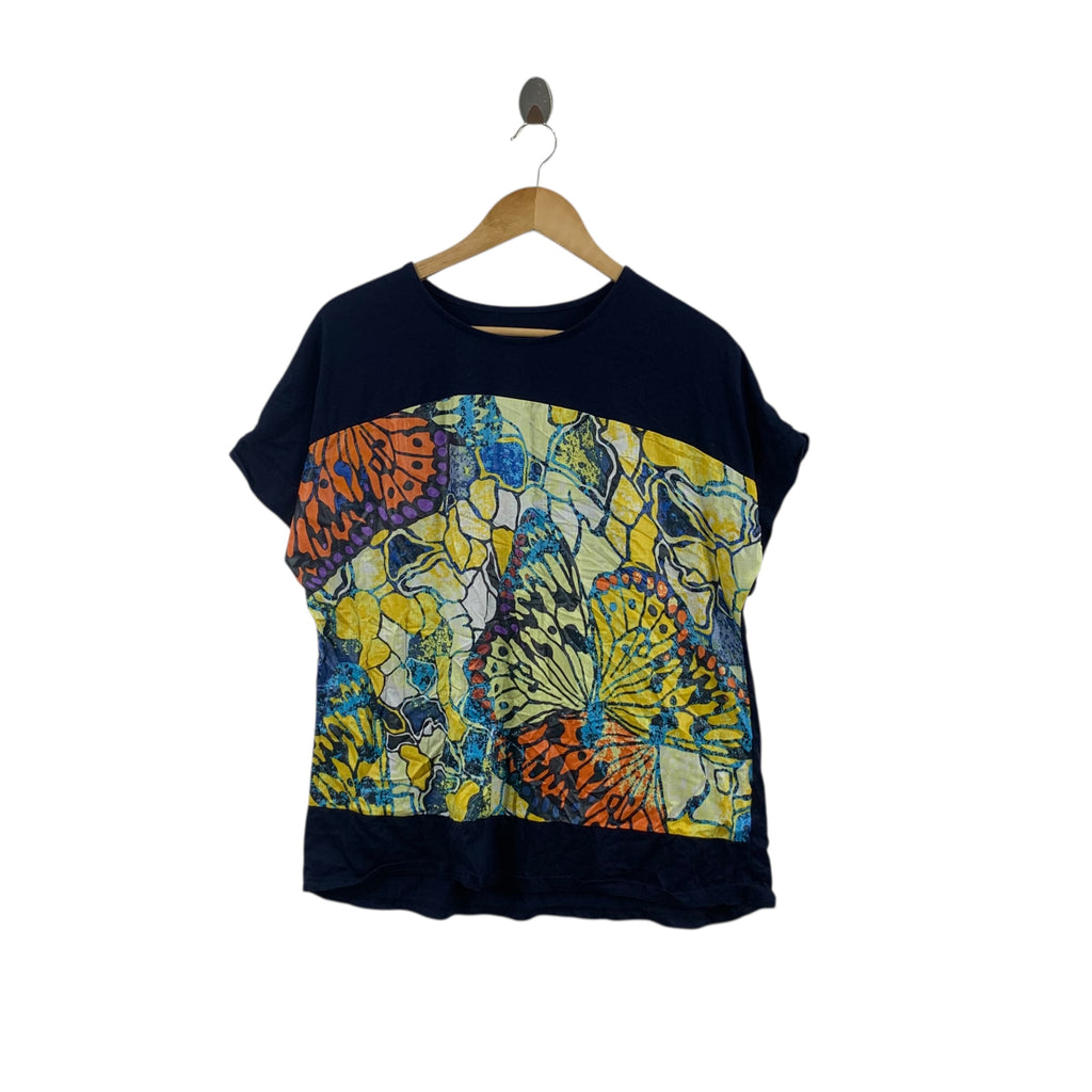 ANEEL.K COLLECTION Butterfly Painting Tee Shirt Top Over Print