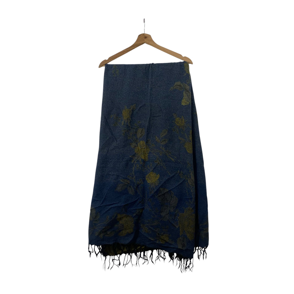 Vintage LAVIN PARIS FLORAL Collection Cashmere Muffler Scarf Shawl Fringes